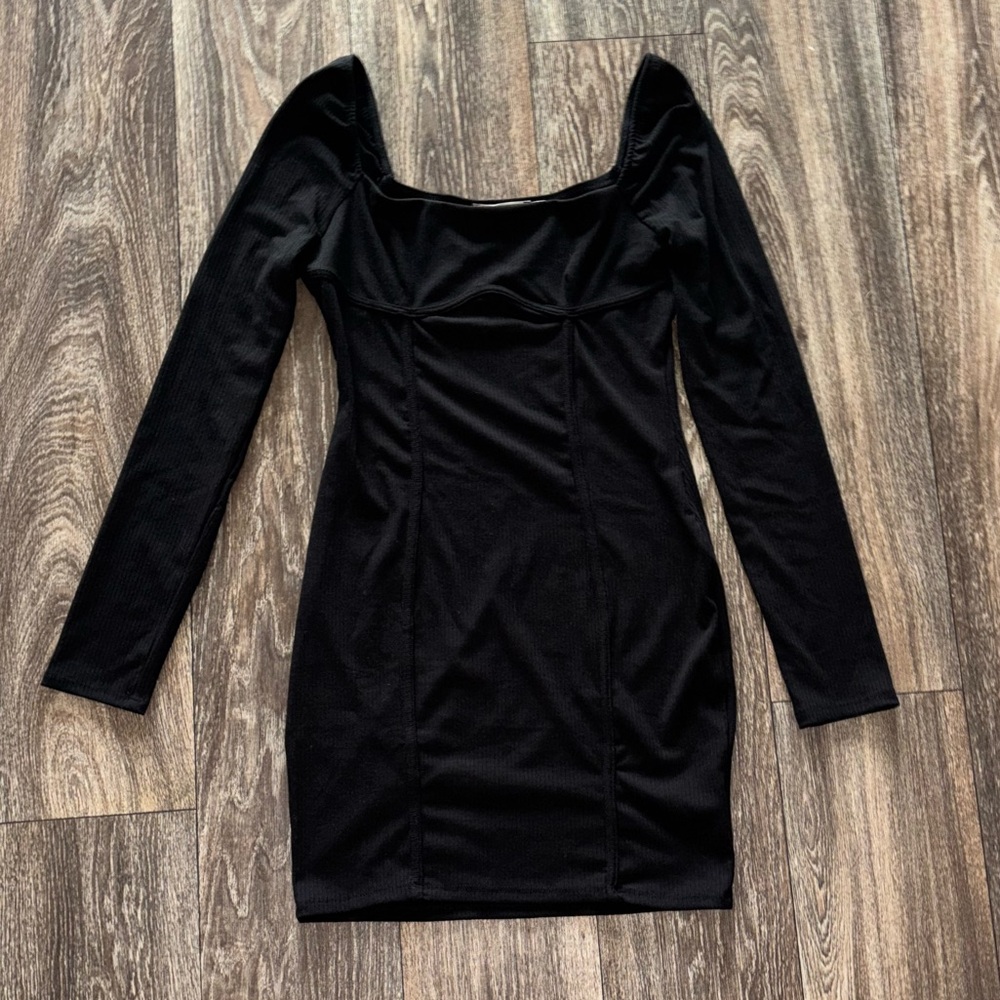 Lush Black Long Sleeve Dress